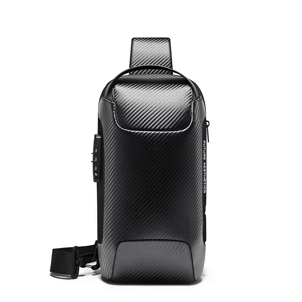 Waterdichte Multifunctionele Heren Crossbody Tas met USB‑Oplaadpoort – Anti‑Diefstal Sling Schoudertas