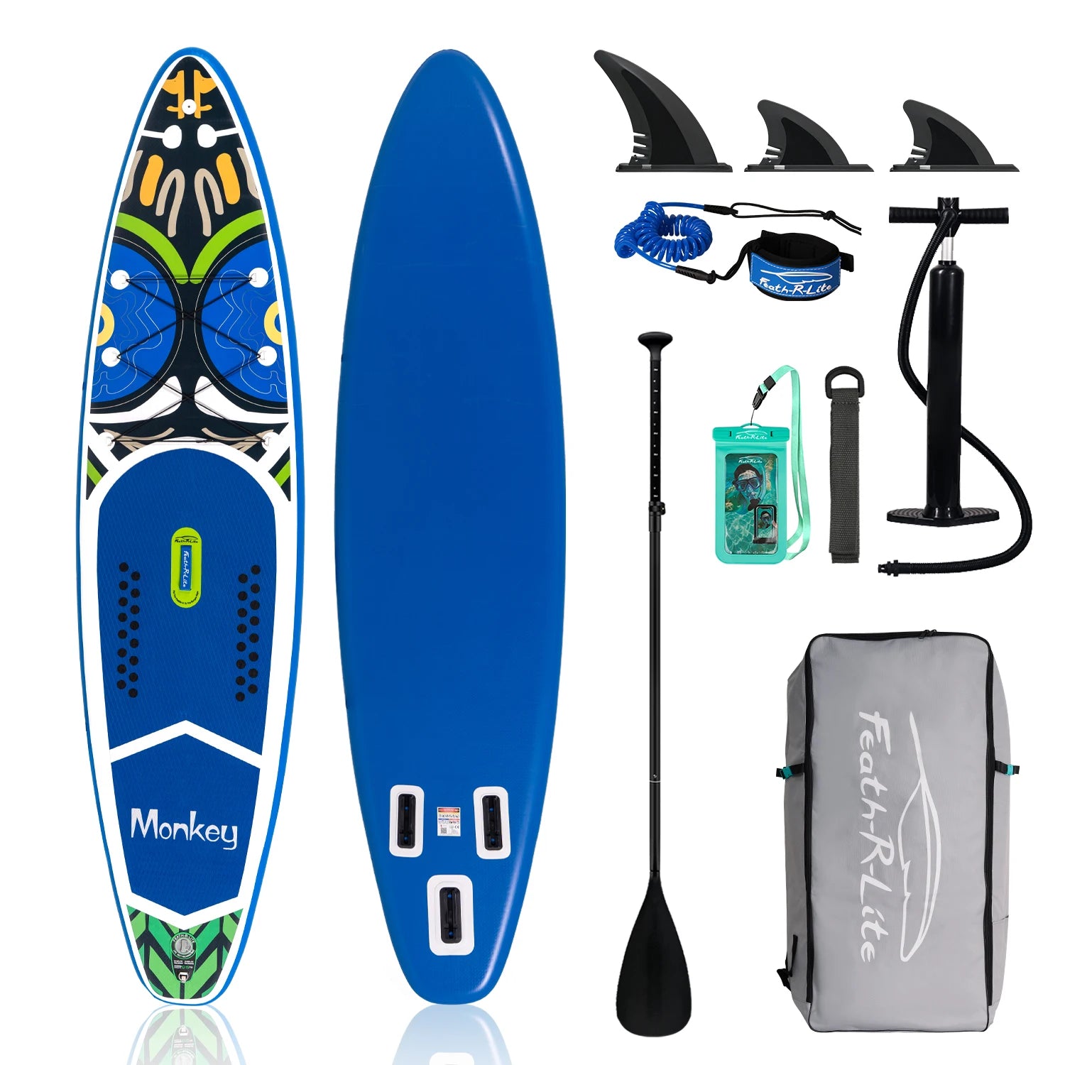 Opblaasbaar Stand Up Paddle Board 11' – SUP Board Set met Accessoires – 350x84x15 cm – Max 150KG – Inclusief Pomp, Peddel & Rugzak