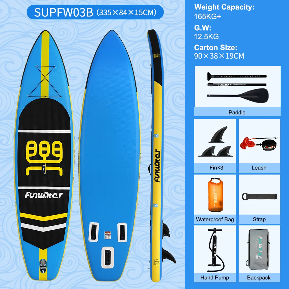 Opblaasbaar SUP Board – Stand Up Paddle Board 335 cm met Antislip Deck – Complete Set voor Beginners & Gevorderden