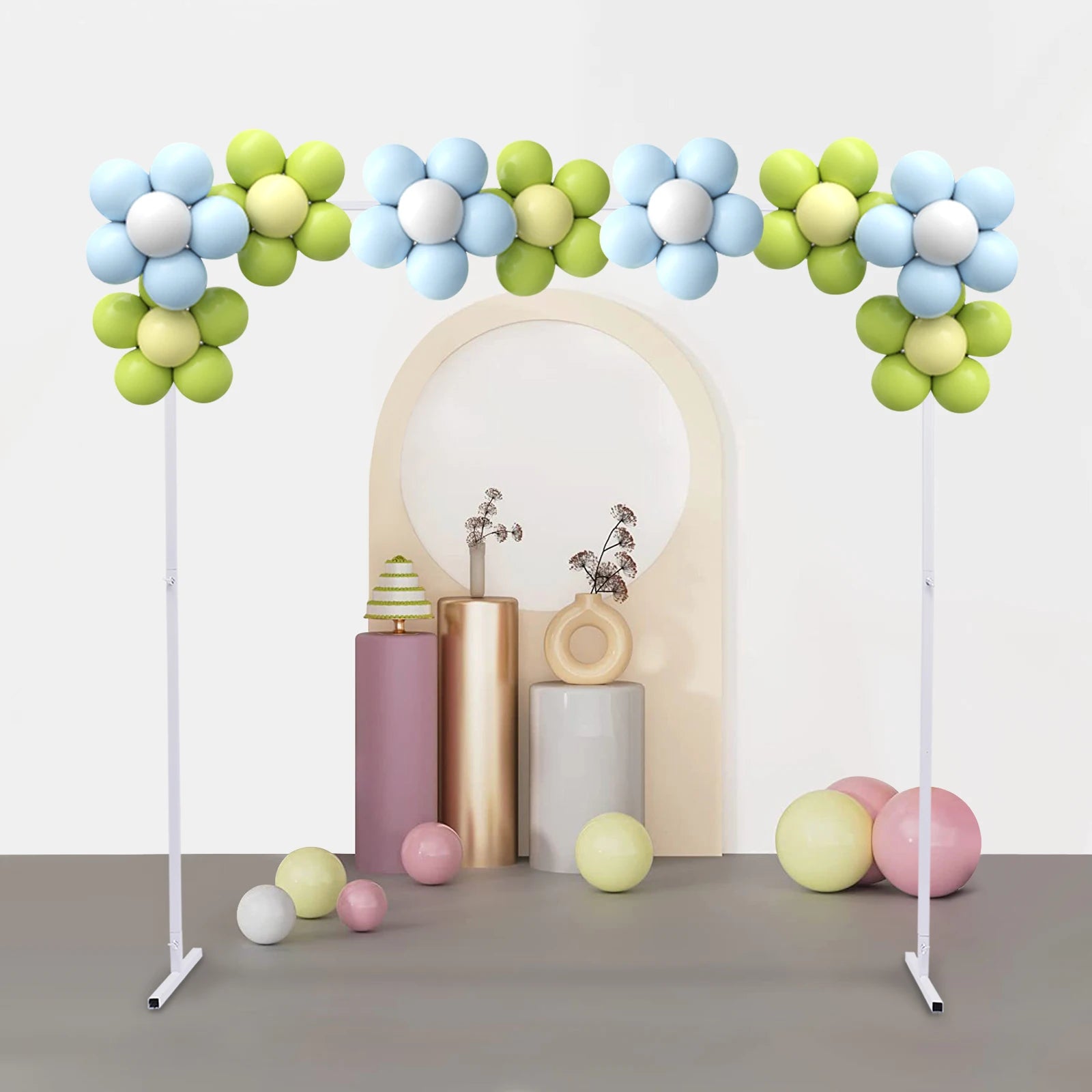 Verstelbare Bruiloft Boog Standaard 2x2m – Wit Metalen Frame voor Feestdecoratie, Bruiloften en Fotoshoots