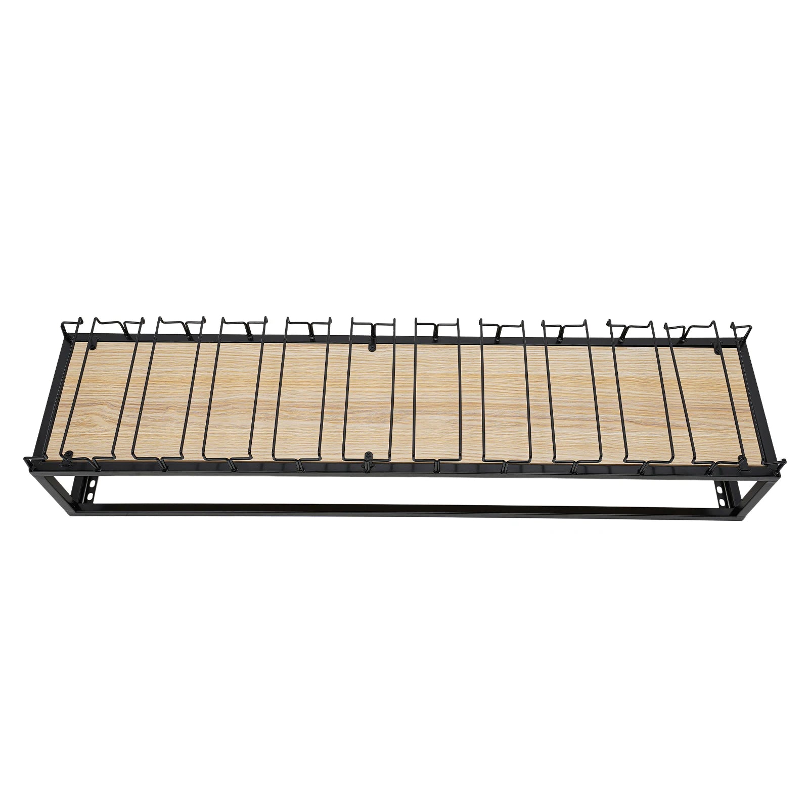 Hangend Wijnrek Industrieel met Glazenhouder – Vintage Plafond Wijnrek Metaal & Hout