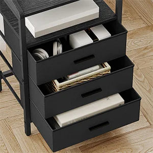 LED Nachtkastje met Oplaadstation en USB – Moderne Bijzettafel met 3 Lades en Plank – Wit/Zwart
