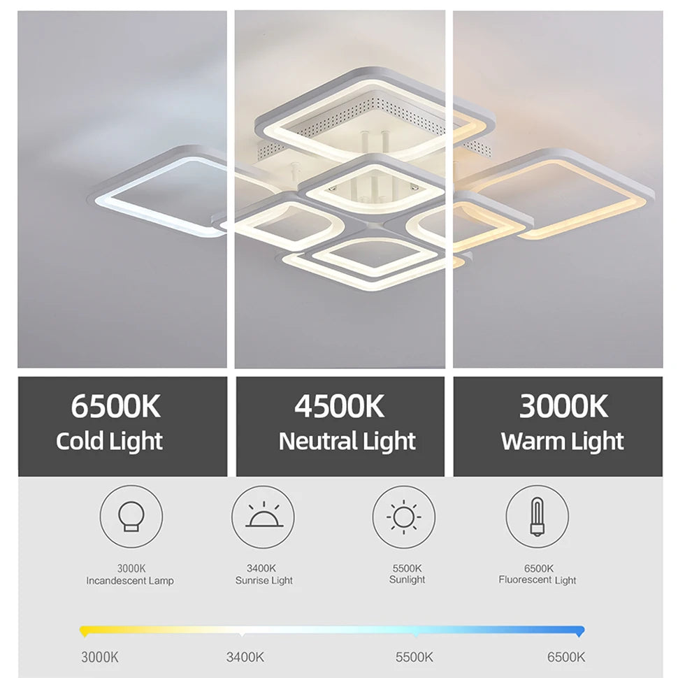 Moderne LED Plafondlamp met Afstandsbediening – Dimbare Scandinavische Plafondverlichting voor Woonkamer, Slaapkamer & Eetkamer