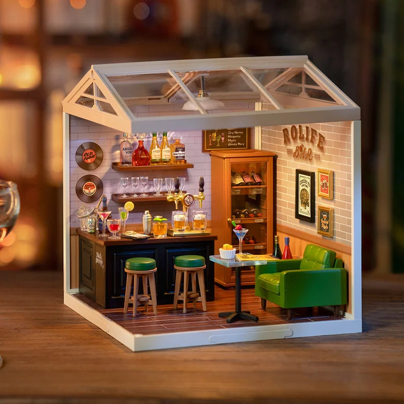 Miniatuur Poppenhuis Bouwset – Burgers Bar Thema – Creatieve DIY Bouwstenen voor Kinderen en Tieners