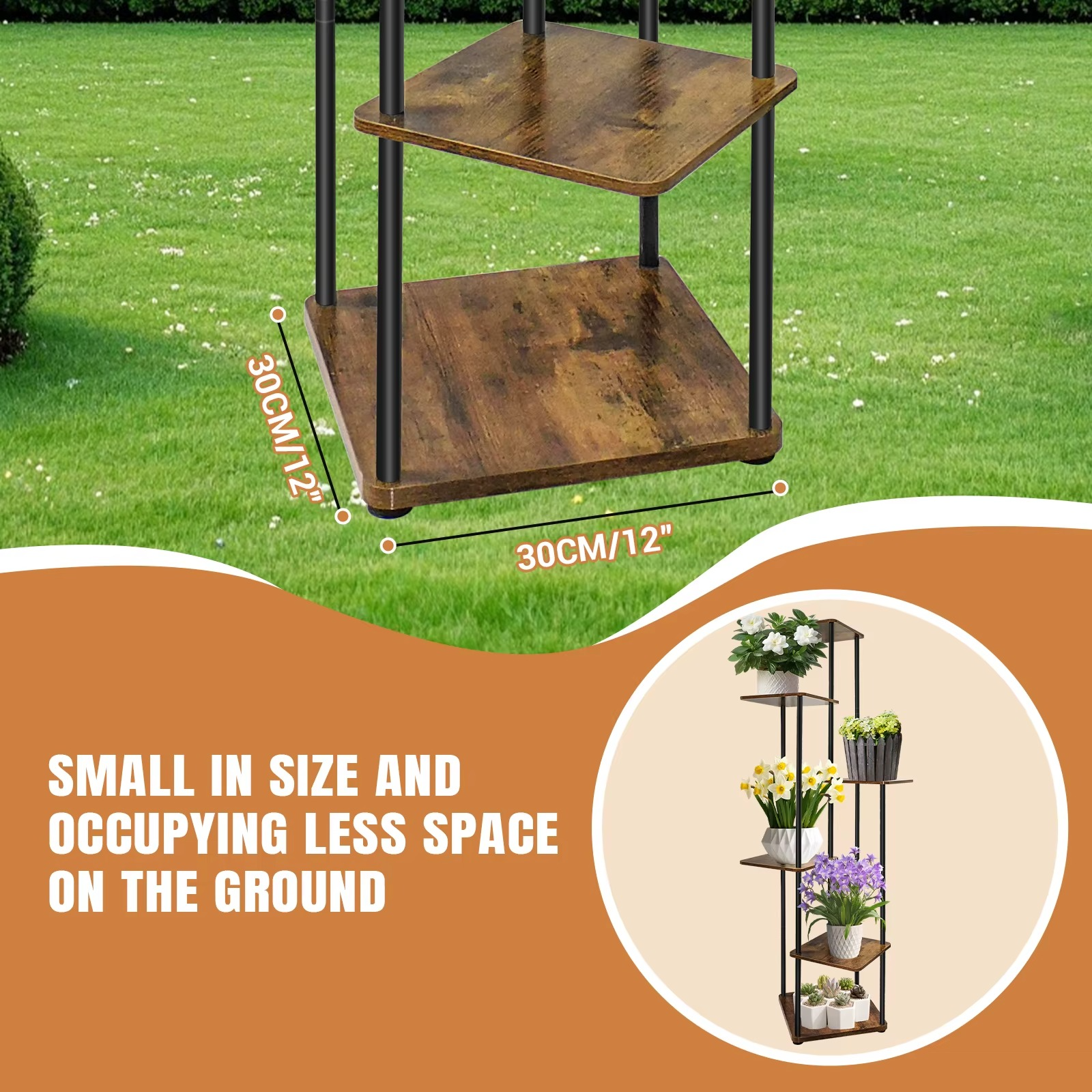 Metalen Plantenstandaard – Compacte Hoek Plantenrek voor Binnen & Buiten