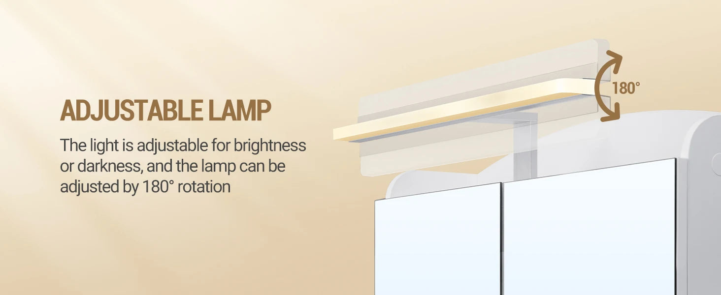 Badkamer Spiegelkast met LED Verlichting en Stopcontact – Wandkast met Spiegel, Opbergruimte, Föhnhouder en Haken – Modern Wit Design