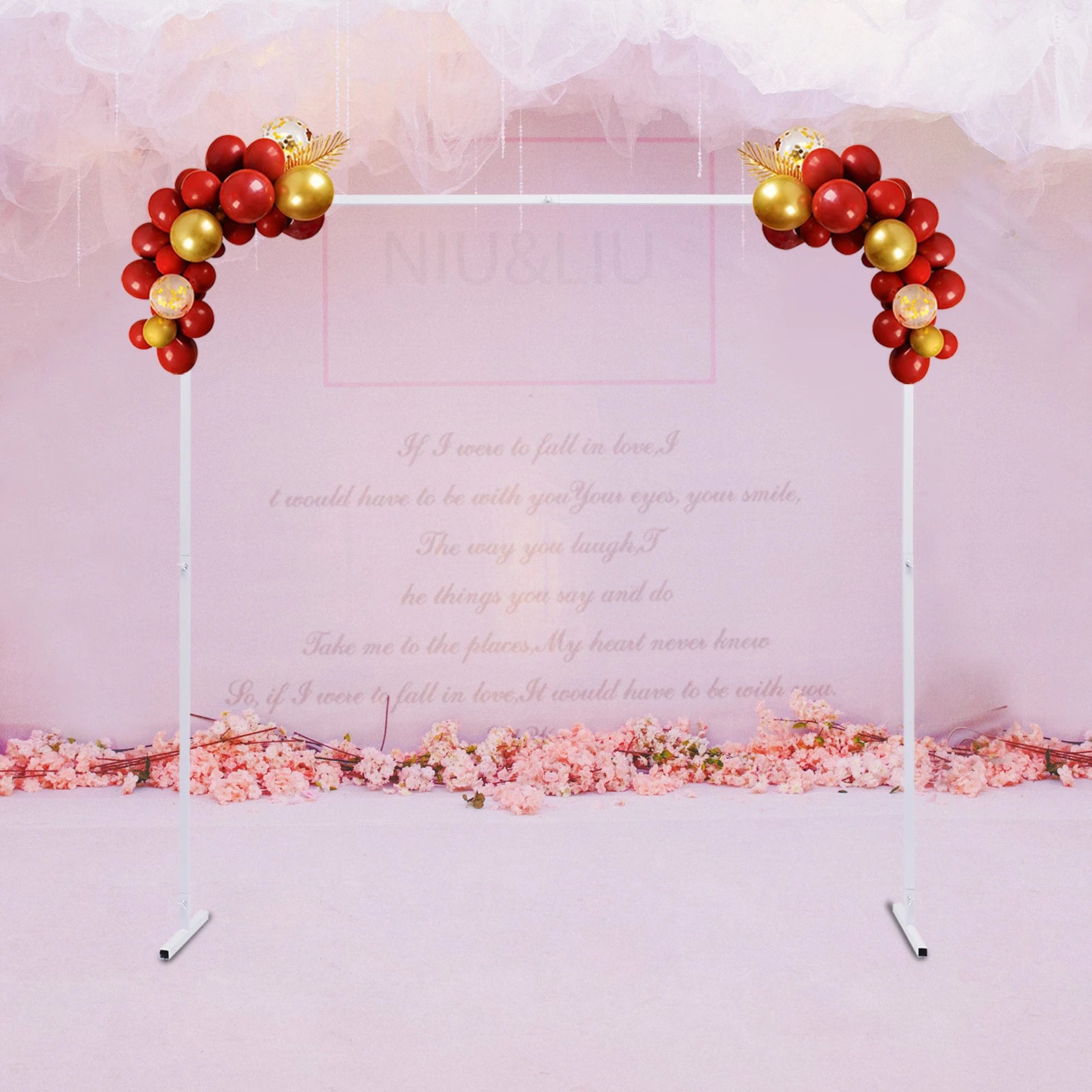 Verstelbare Bruiloft Boog Standaard 2x2m – Wit Metalen Frame voor Feestdecoratie, Bruiloften en Fotoshoots