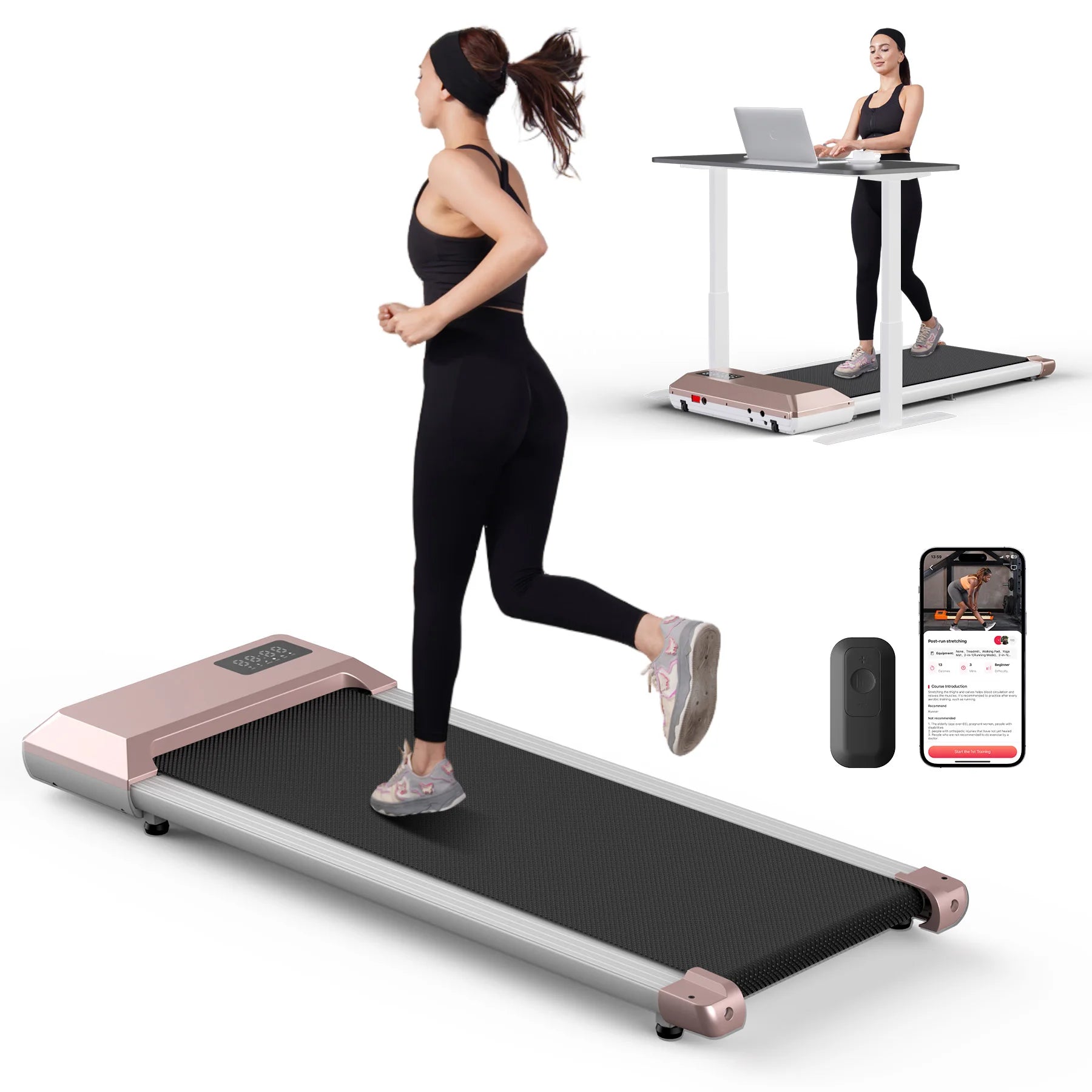 2-in-1 Loopband voor Thuis – Opvouwbare Walking Pad met 2.5 PK Motor en LCD Display