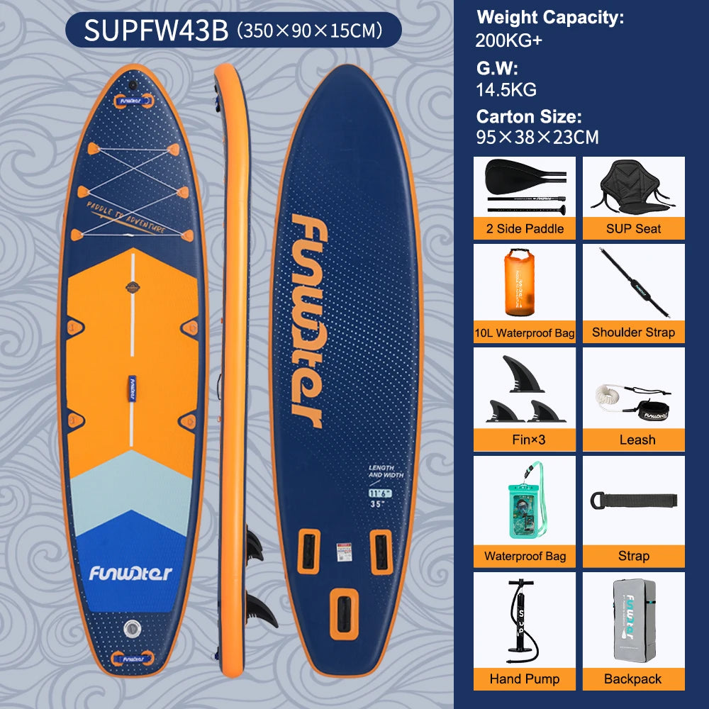 Opblaasbaar SUP Board 11'6" – Koi Paddle Board met Accessoires – Stand Up Paddle Surfboard voor Volwassenen