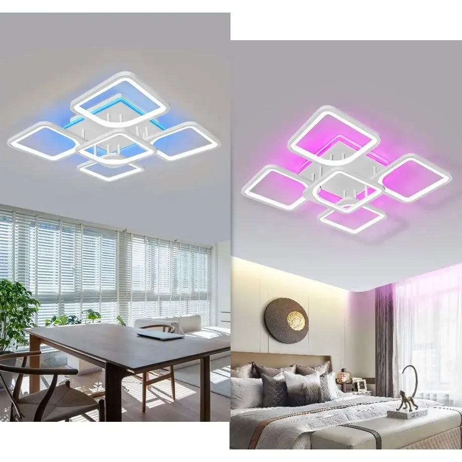 Slimme Vierkante LED Plafondlamp – Dimbare Minimalistische Plafondverlichting met Afstandsbediening & App