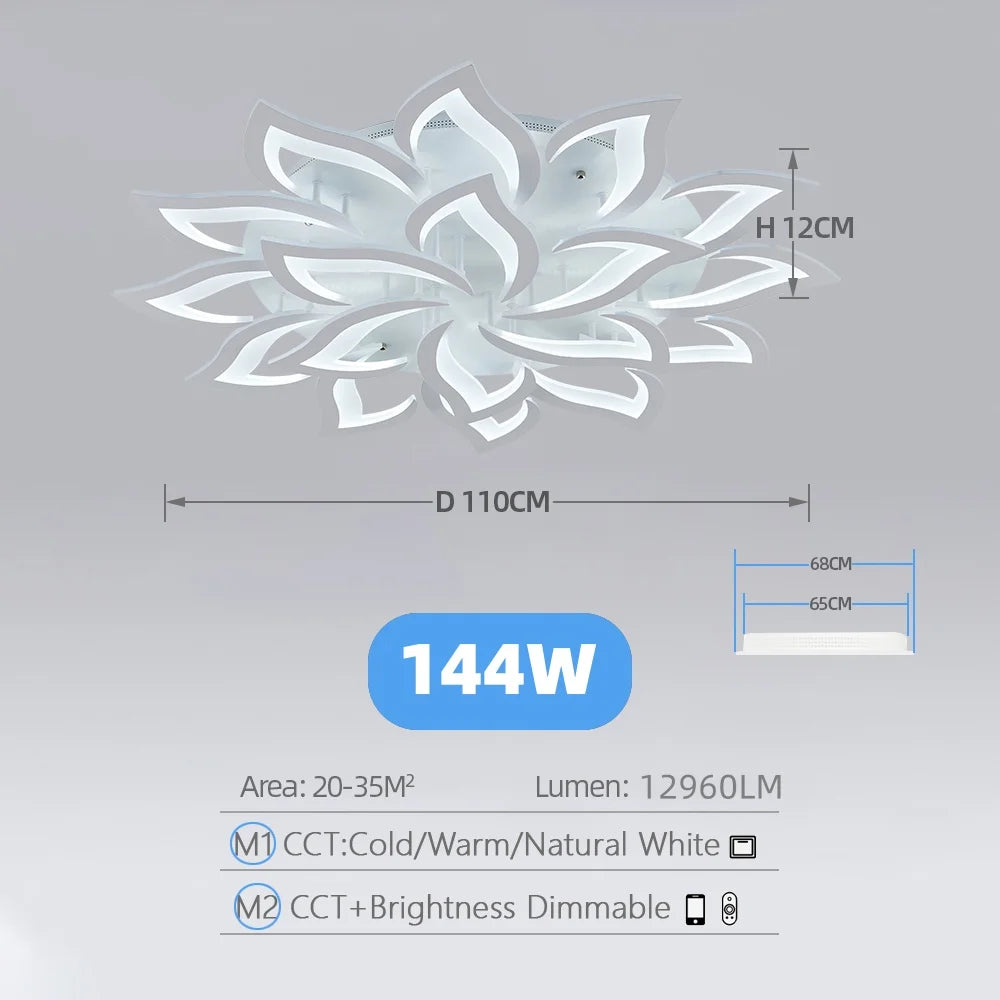 Moderne LED Plafondlamp met Afstandsbediening & App – Dimbare Smart Verlichting voor Woonkamer, Slaapkamer & Keuken