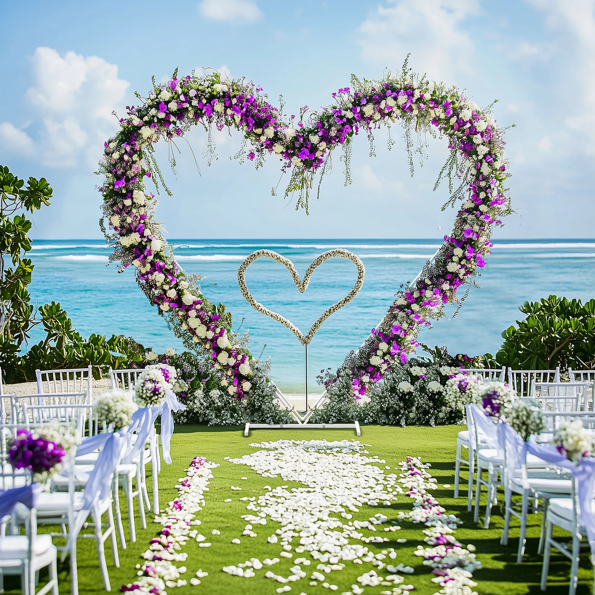 H1 Hartvormige Metalen Bruiloft Boogstandaard – Decoratieve Achtergrond voor Ceremonies