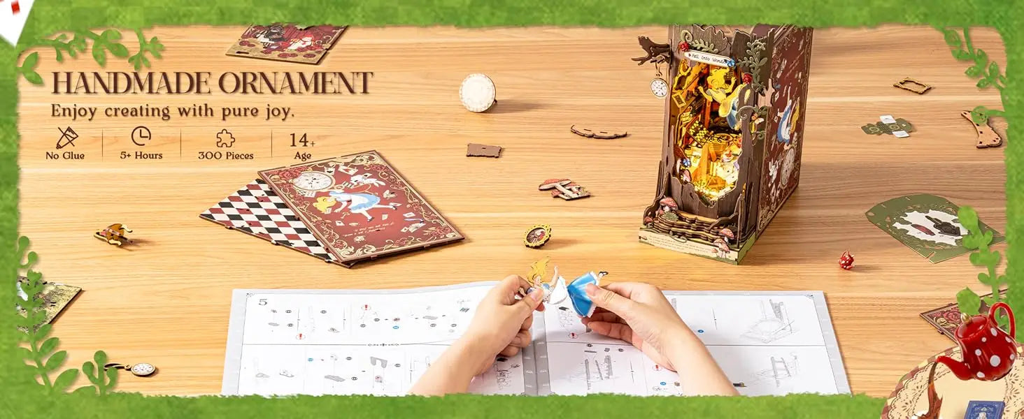 DIY Miniatuur Book Nook Kit – Houten Sprookjeshuis met LED Verlichting – Creatieve Puzzel voor Volwassenen en Kinderen