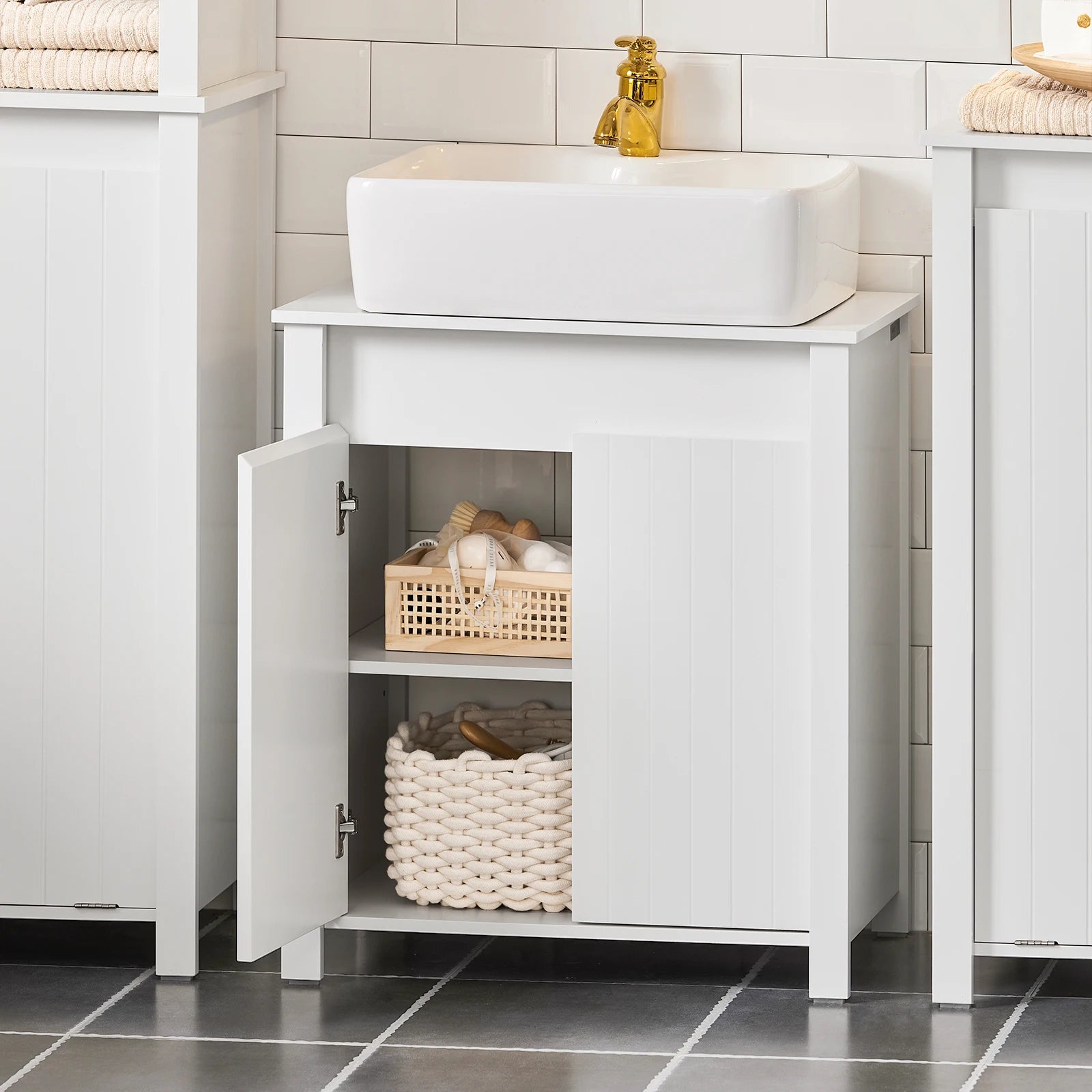 Wastafelonderkast Badkamermeubel 60 cm – Compact en Functioneel Badkamerkastje