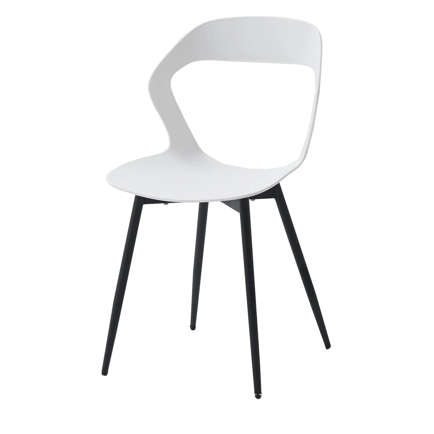 Set van 4/6 Scandinavische Eetkamerstoelen – Nordic Design Kunststof Stoelen met Metalen Poten