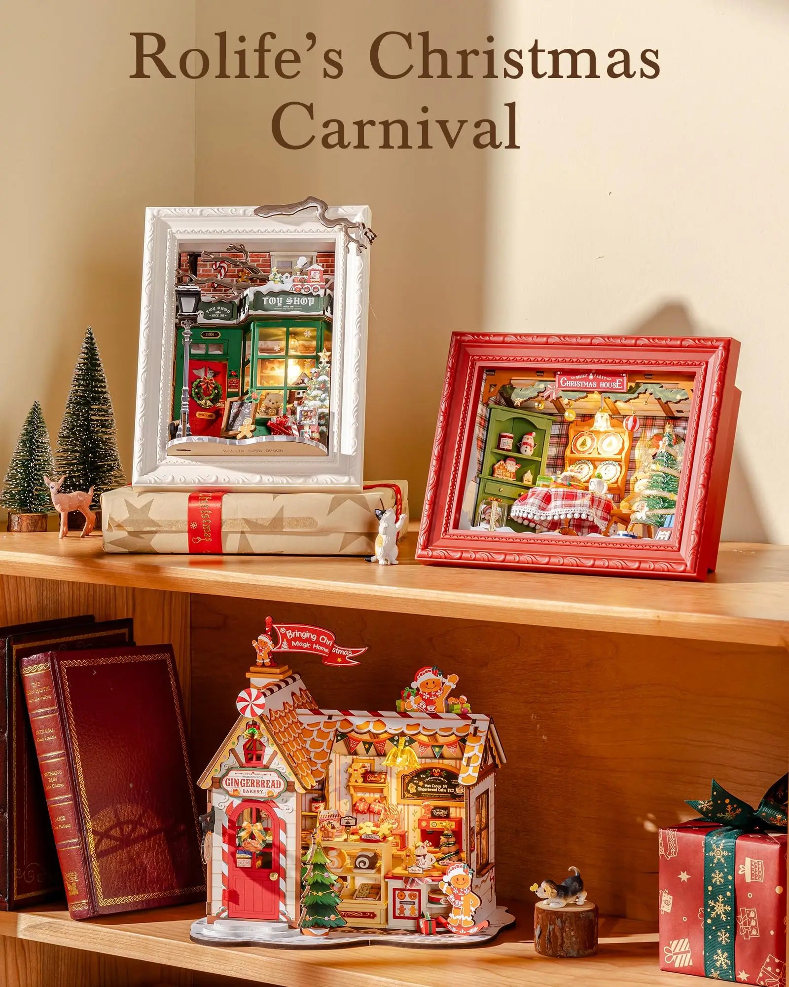3D LED Kerst Diorama Houten Puzzel – Sfeervolle Kerstdecoratie & Creatief Cadeau voor Volwassenen