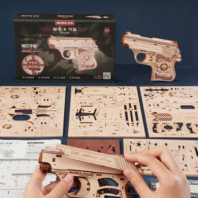 3D Houten Puzzel Pistool Bouwset – DIY Model Kit