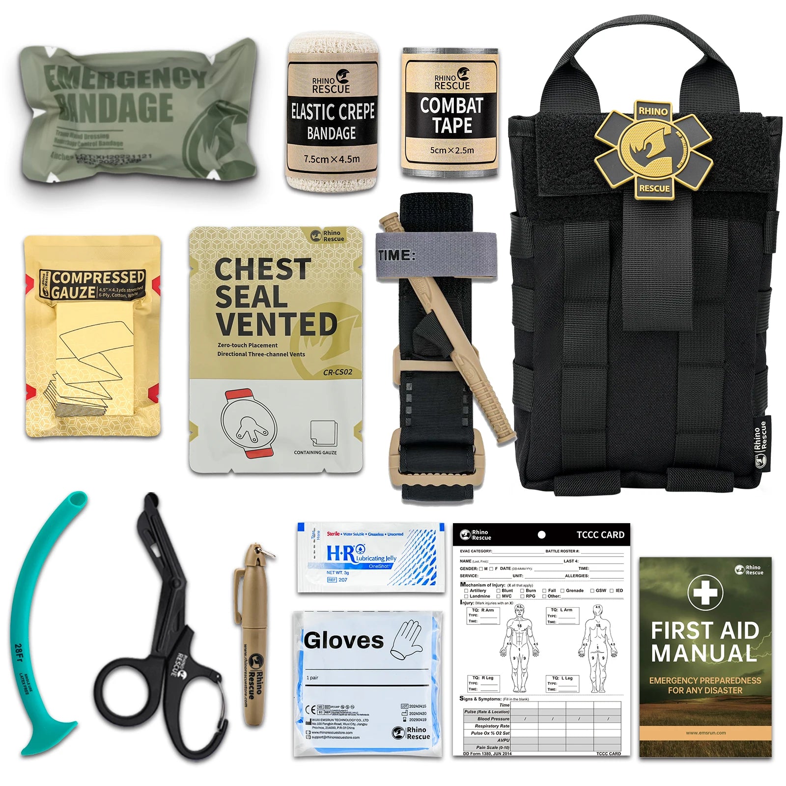 Tactische IFAK EHBO‑Kit 500D Nylon met Tourniquet – Noodset Eerste Hulp voor Outdoor & Survival