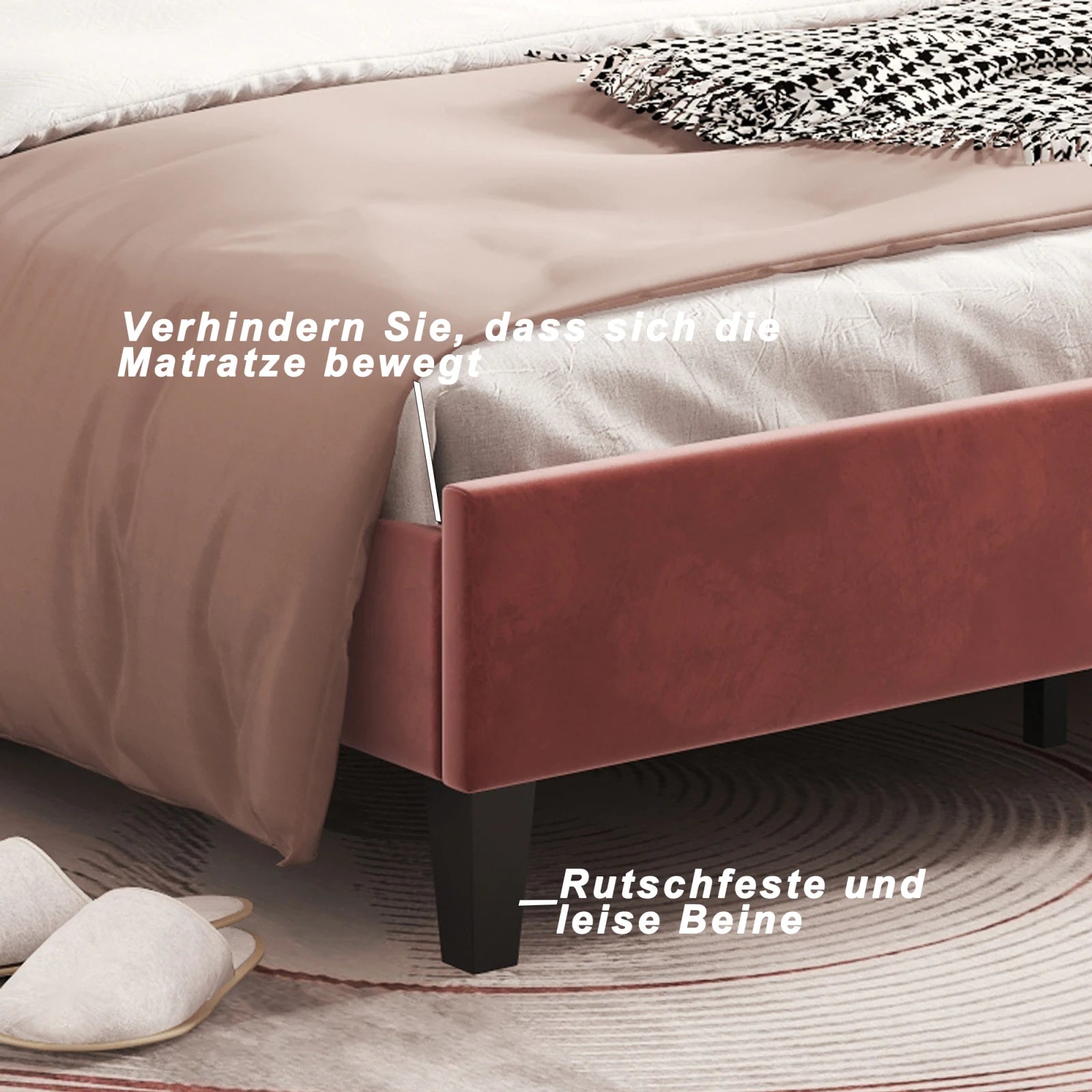 Kinderbed 90x200 Meisjesbed Fluweel Bloemenkroon – Speels & Stijlvol