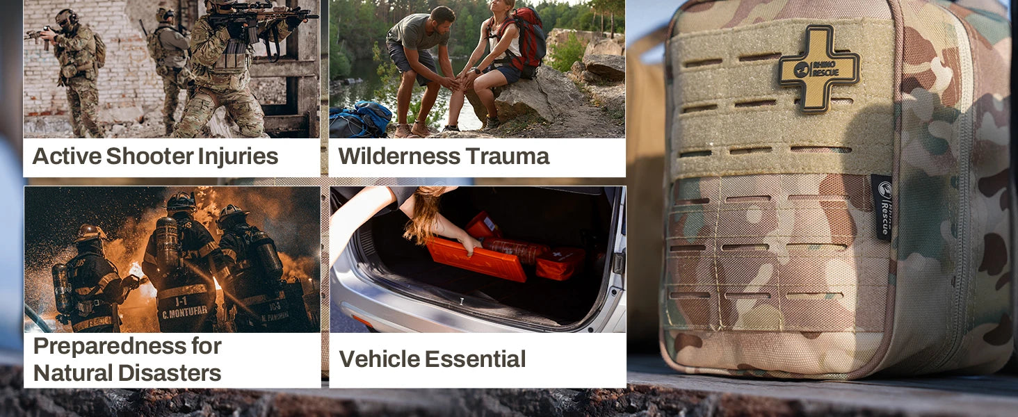 Complete IFAK Trauma Kit EHBO Set – Tactical Eerste Hulp Tas met Tourniquet & Verbanden voor Auto, Outdoor & Noodgevallen
