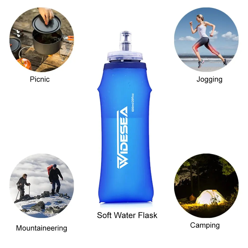 Draagbare Opvouwbare 600ml BPA‑vrije Sport Waterfles – Compact Voor Outdoor Hydratatie