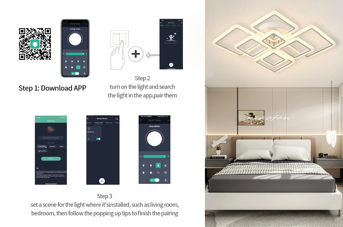 Moderne LED Plafondlamp Vierkant met Afstandsbediening – Dimbare Smart Plafondverlichting – Energiezuinige Acryl Design Lamp voor Slaapkamer & Woonkamer