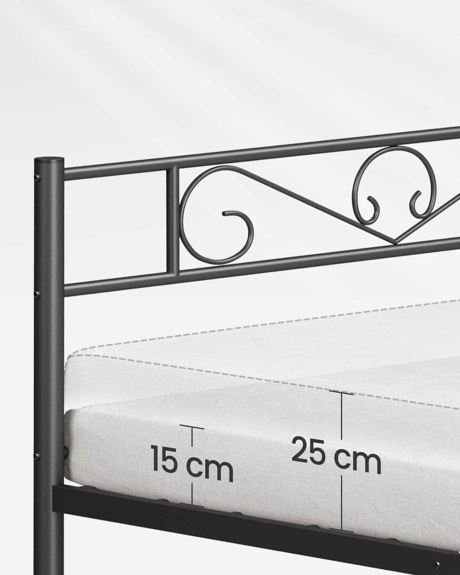 Metalen Tweepersoons Bedframe 140x200 cm – Stevig Staal, Industrieel Design, Zwart