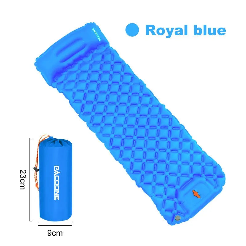 Opblaasbaar Ultralicht Slaapmatje met Ingebouwd Kussen en Pomp – Comfortabel Outdoor Slaapsysteem