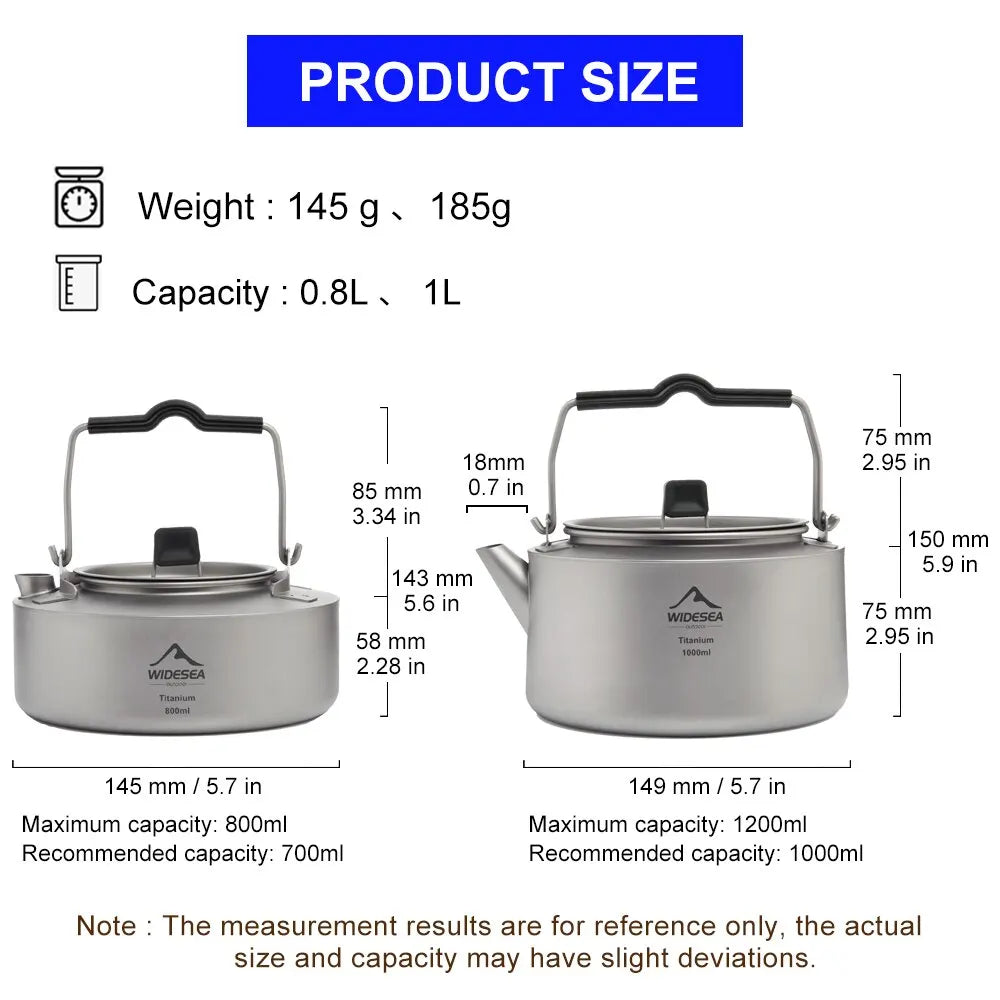 Titanium Outdoor Camping Waterkoker – Ultralicht Water Koken Voor Kamperen, Wandelen & Backpacken