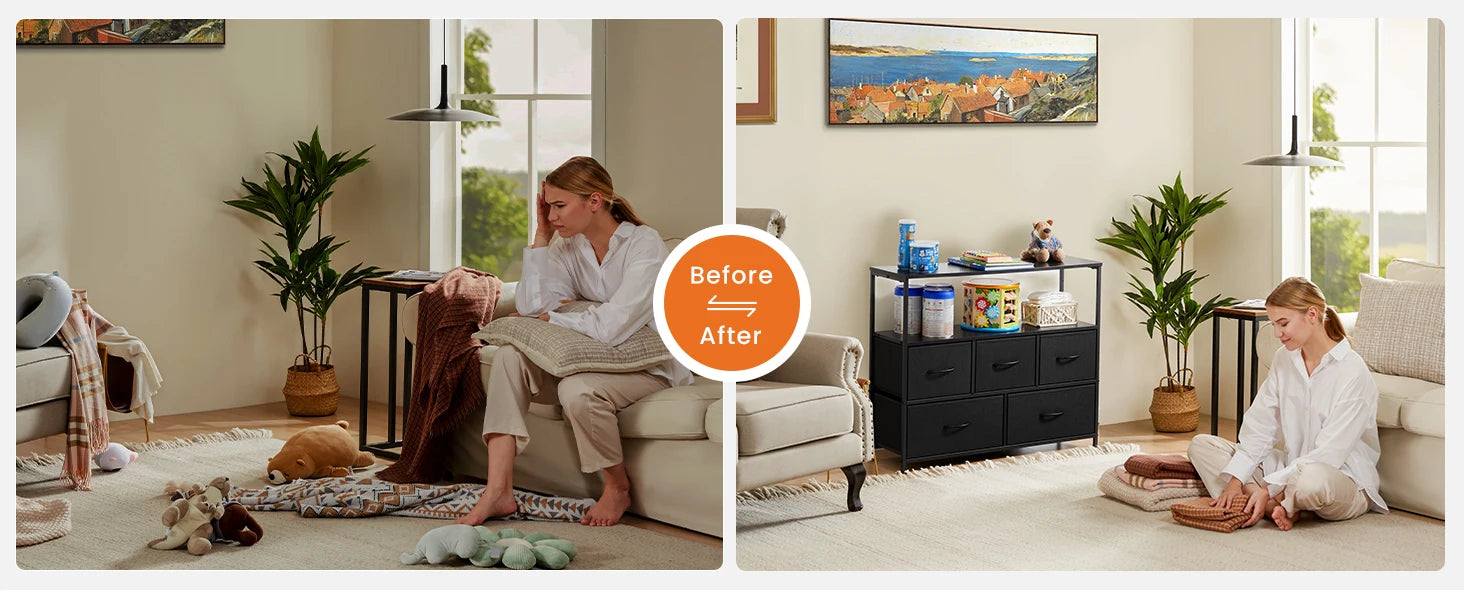 Ruime 5‑lade Schoenenkast en TV‑Meubel – Multifunctionele Opbergkast voor Woonkamer & Hal – Schoenenrek, Kleding & Accessoires Organizer