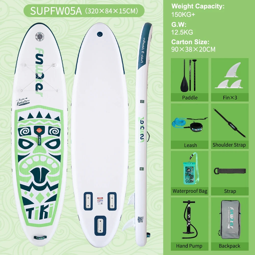 Opblaasbaar SUP Board – Stand Up Paddle Board 335 cm met Antislip Deck – Complete Set voor Beginners & Gevorderden