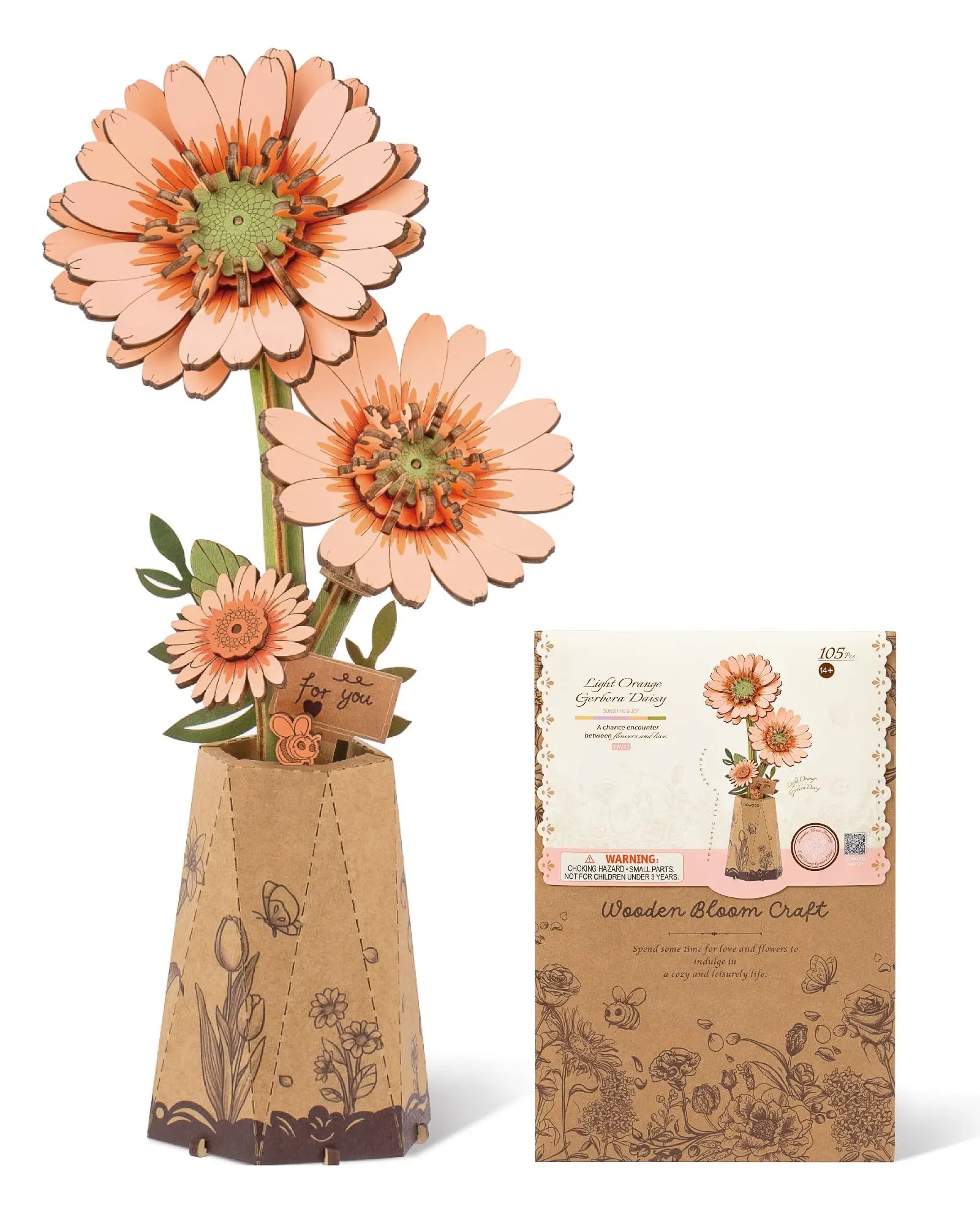 3D Houten Puzzel Doe-Het-Zelf – Creatieve Bloemen Bouwset voor Vrouwen – Kerstcadeau & Decoratie