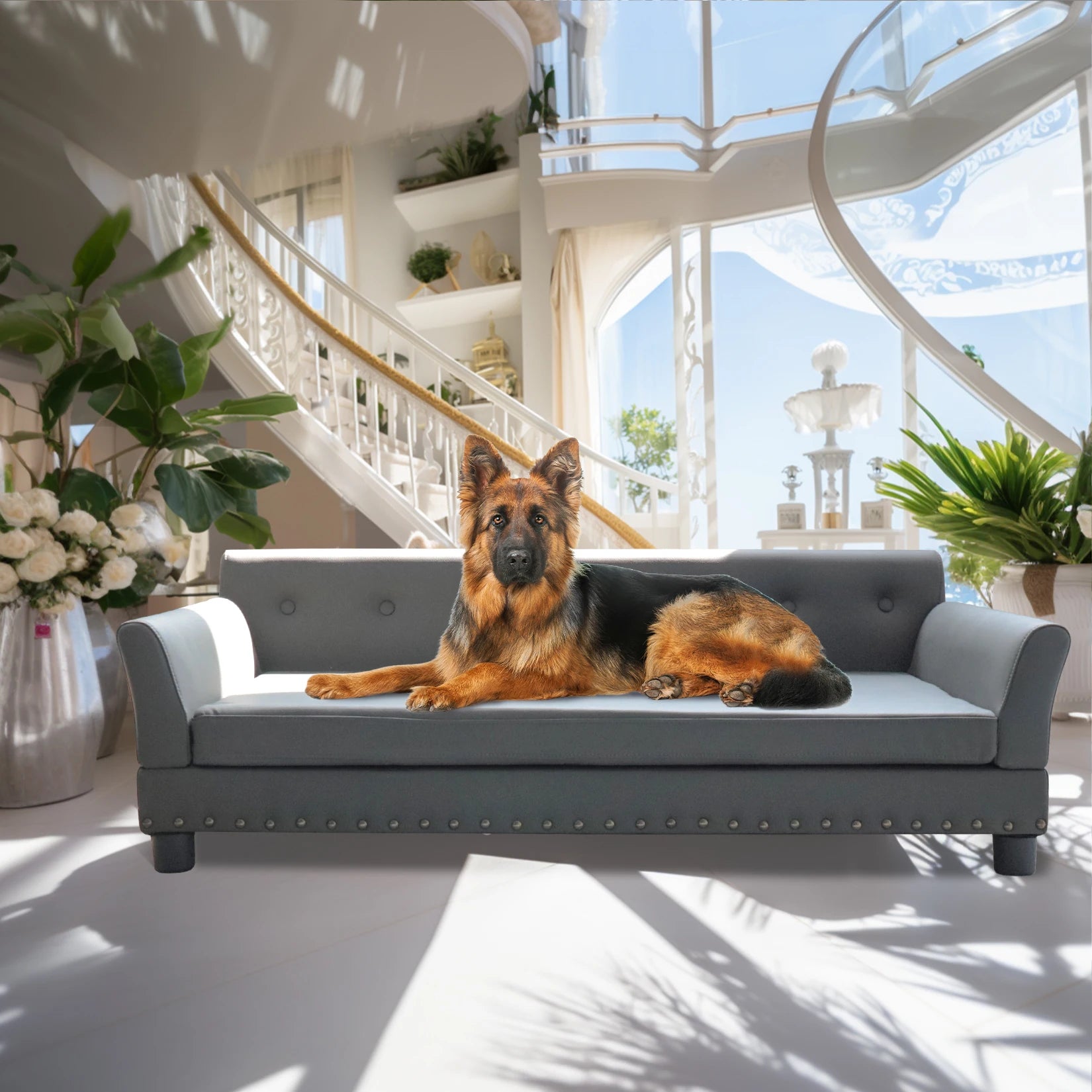 Verhoogd Hondenbed Groot & Middelgroot – Luxe Hondenbank met Orthopedisch Kussen