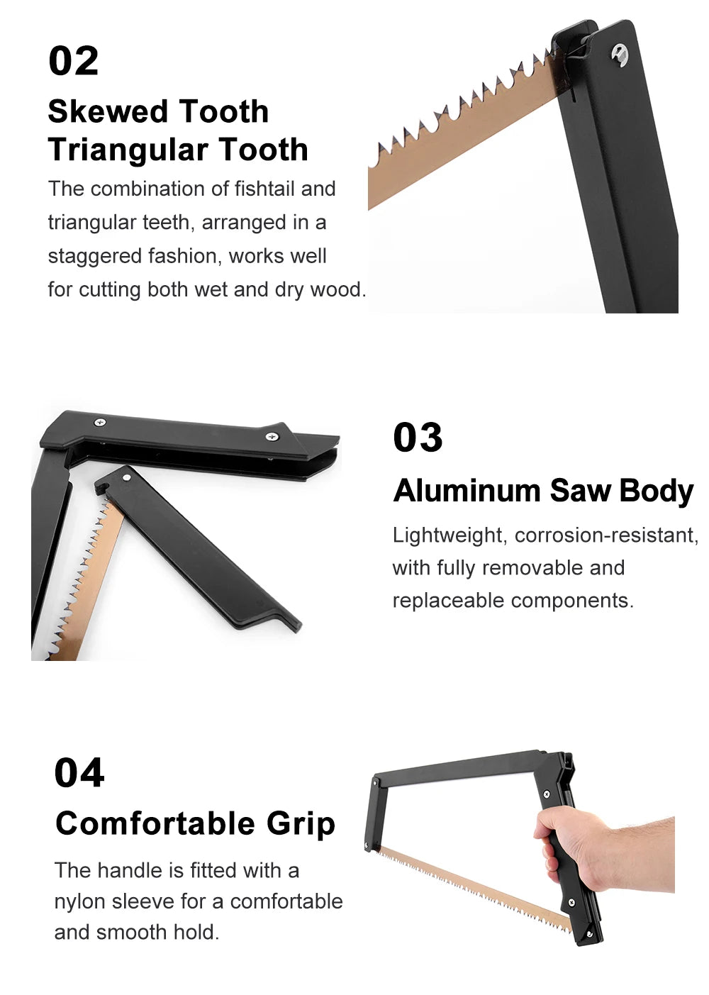 Opvouwbare Handzaag Manganen Staal Aluminium – Draagbare Camping & Outdoor Zaag