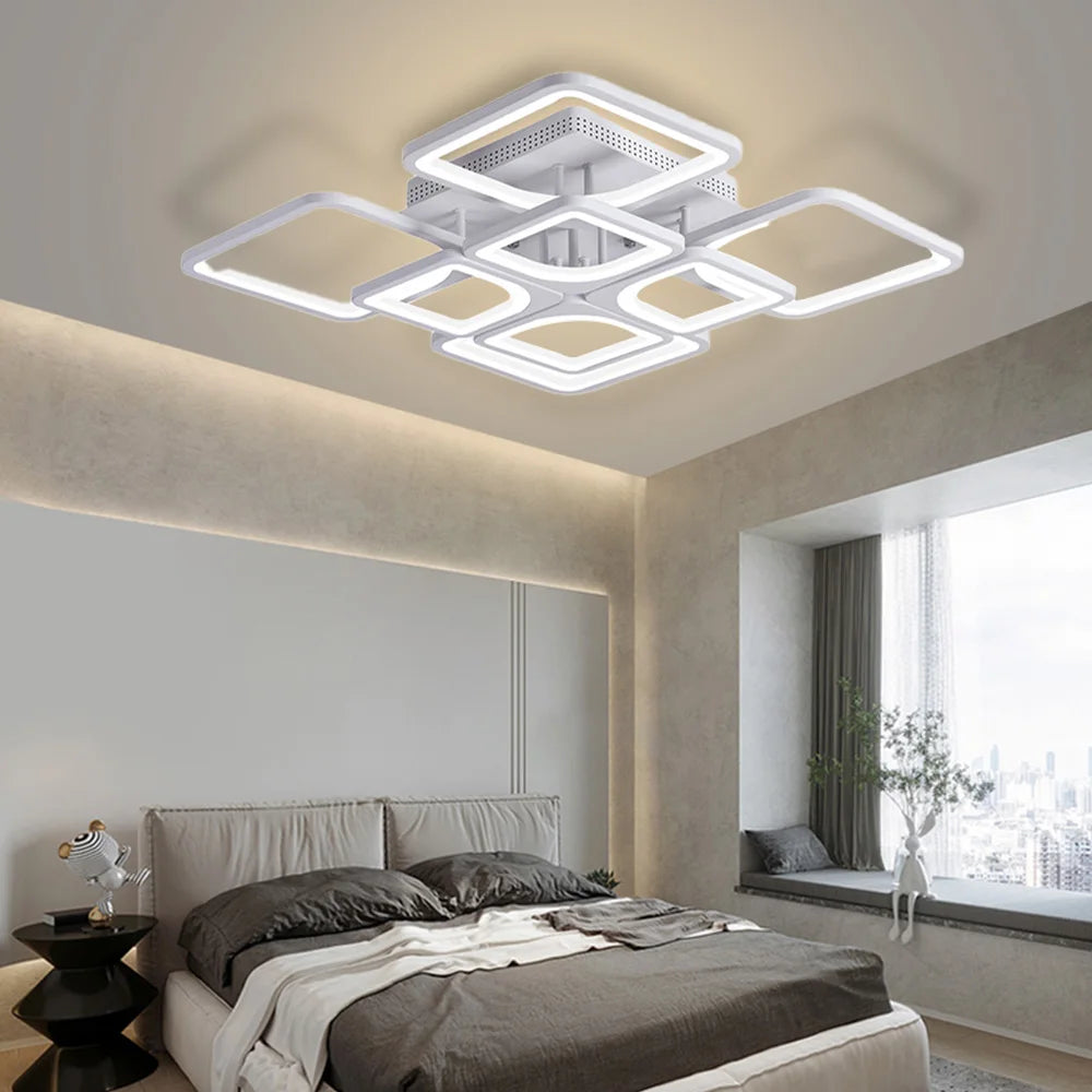 Slimme Vierkante LED Plafondlamp – Dimbare Minimalistische Plafondverlichting met Afstandsbediening & App
