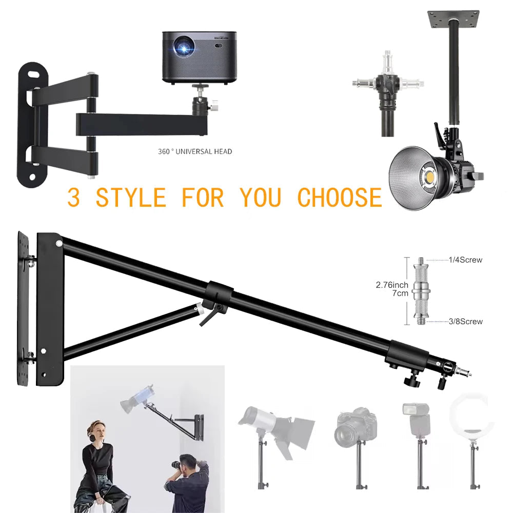 Softbox Wand Monopod Arm voor LED Ringlamp – Studio Statief voor Fotografie en Live Stream