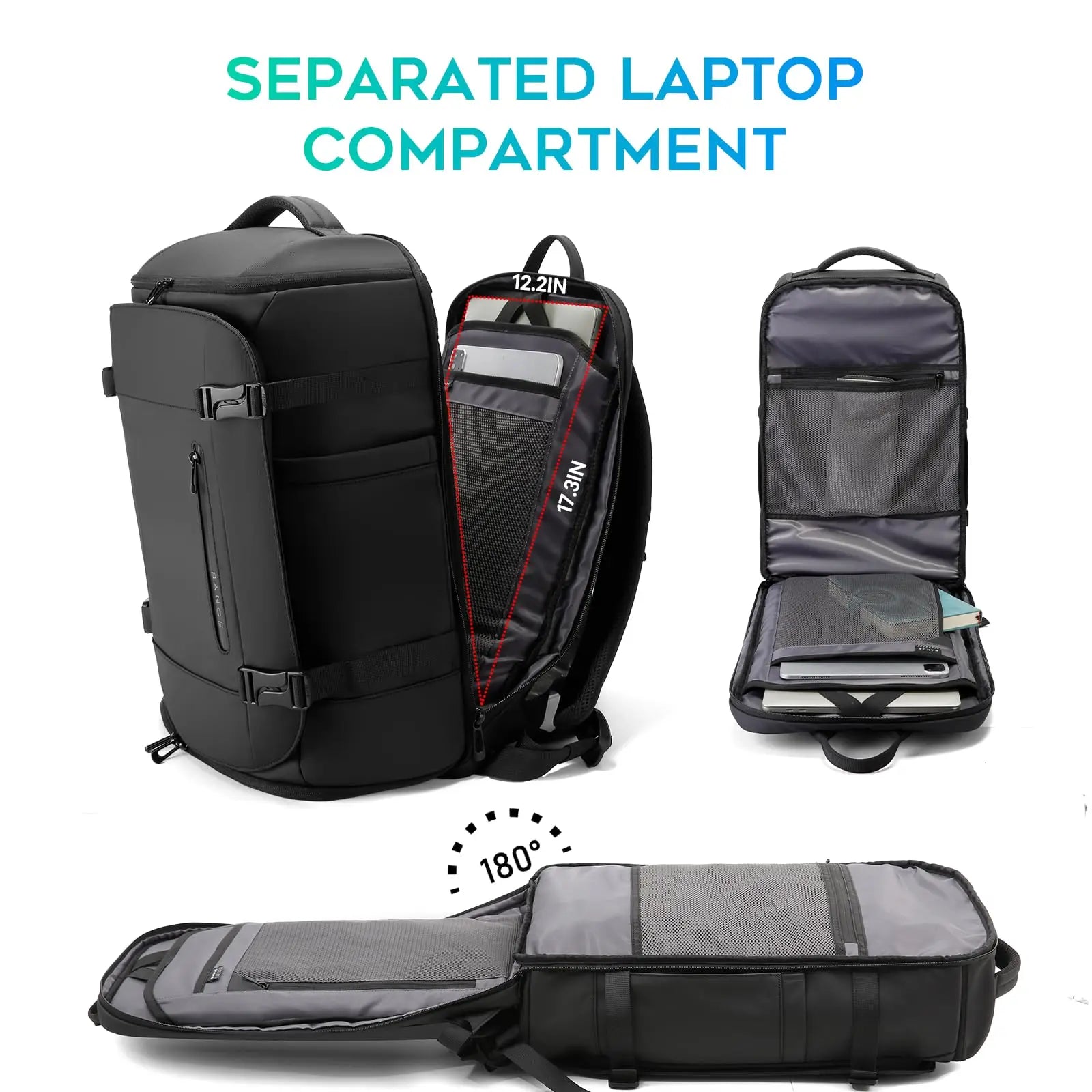 Grote Waterbestendige Rugzak – 36‑55L Voor Sport, Reis, Work & Outdoor Met Schoenvak & Laptopvak