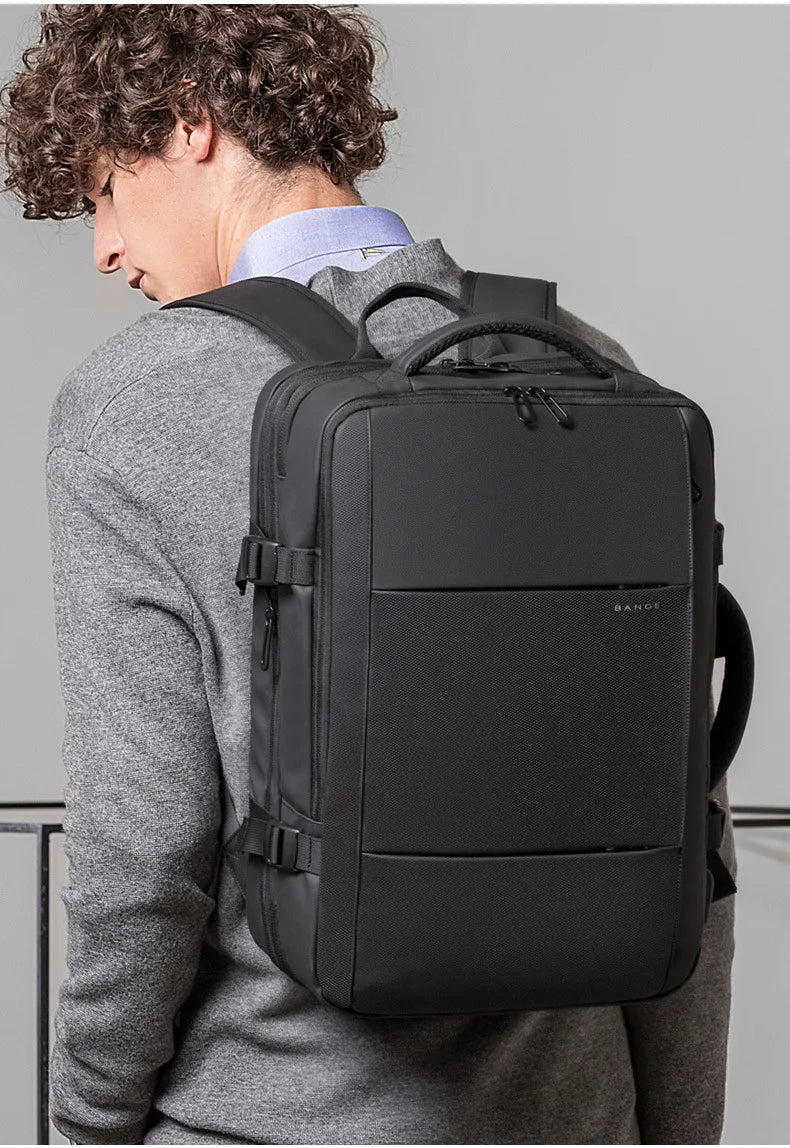 Uitbreidbare Heren Business Rugzak – Grote Capaciteit 17.3″ Laptop, USB‑Poort, Waterdicht Voor School, Werk & Reis
