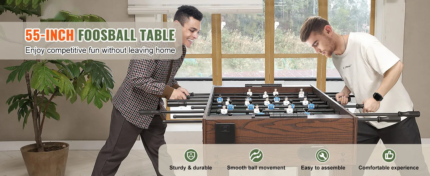 55 Inch Tafelvoetbaltafel – Standaardformaat Voor Thuis, Familie en Kantoor