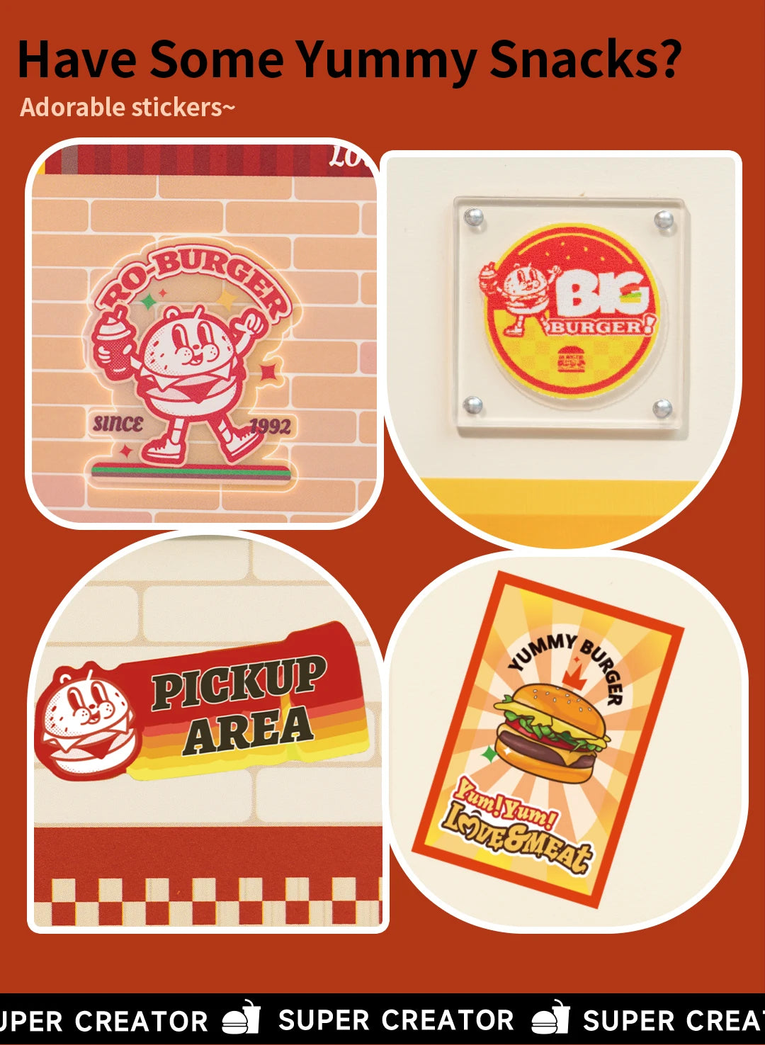 Miniatuur Poppenhuis Bouwset – Burgers Bar Thema – Creatieve DIY Bouwstenen voor Kinderen en Tieners