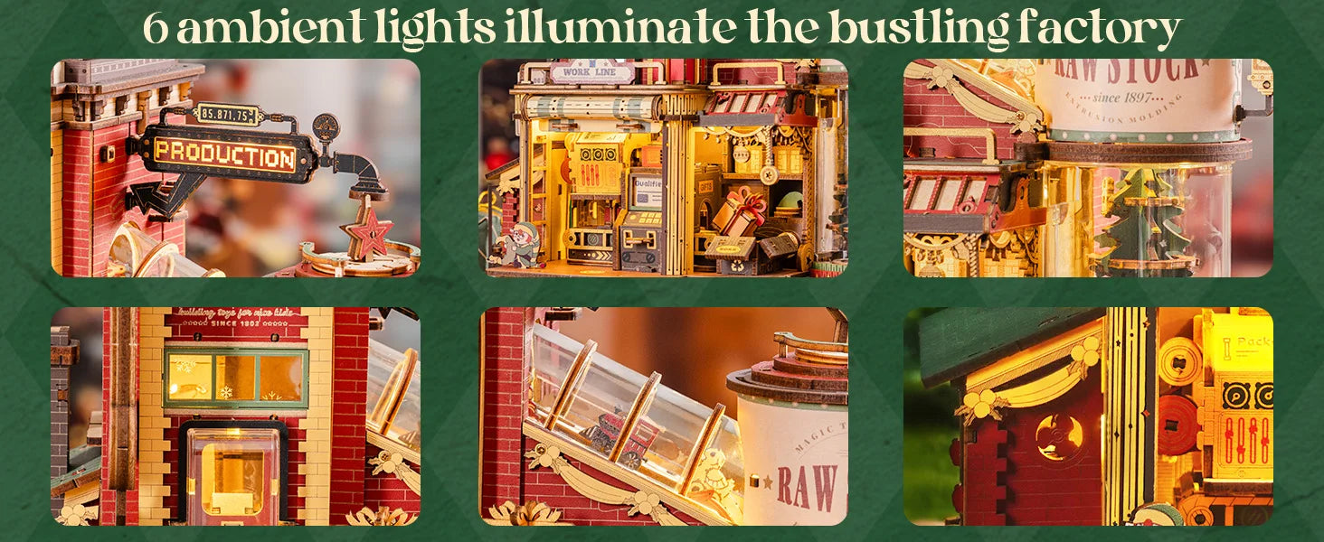 3D Houten Puzzel Dream Gift Factory – Mechanisch Model met Licht en Muziek – Bouwpakket voor Kinderen en Volwassenen