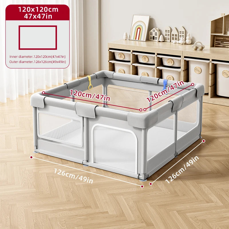 Grote Baby Speelbox met Schuim‑bescherming & Ballenbak – Veilige Speelruimte voor Baby’s (0‑6 Jaar)