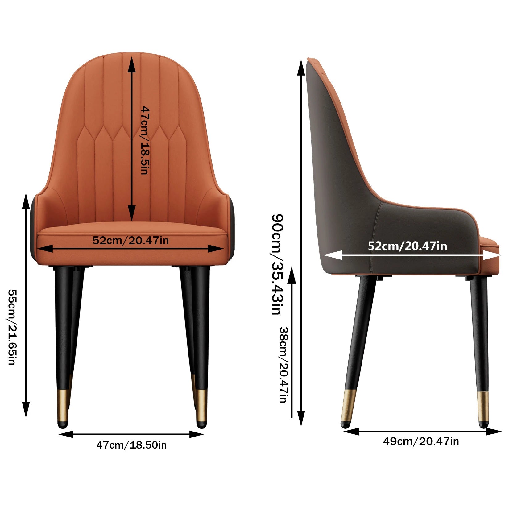 Luxe Eetkamerstoelen Set van 2 – Microvezel Leren Stoelen met Houten Poten | Moderne Gestoffeerde Dining Chairs