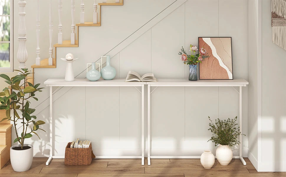 Console tafel ‑ smalle industriële sofa tafel voor woonkamer en entree