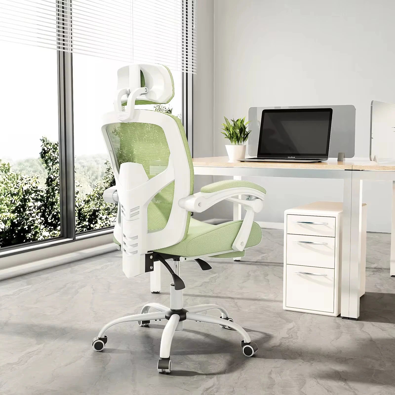 Ergonomische draaistoel met hoge rugleuning | Mesh bureaustoel met lendensteun en verstelbare functies