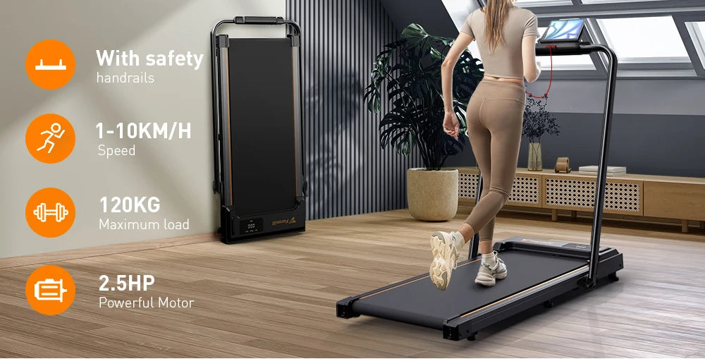Loopband voor Thuis – 2-in-1 Inklapbare Walking Pad met 10 km/u en 2.5HP Motor