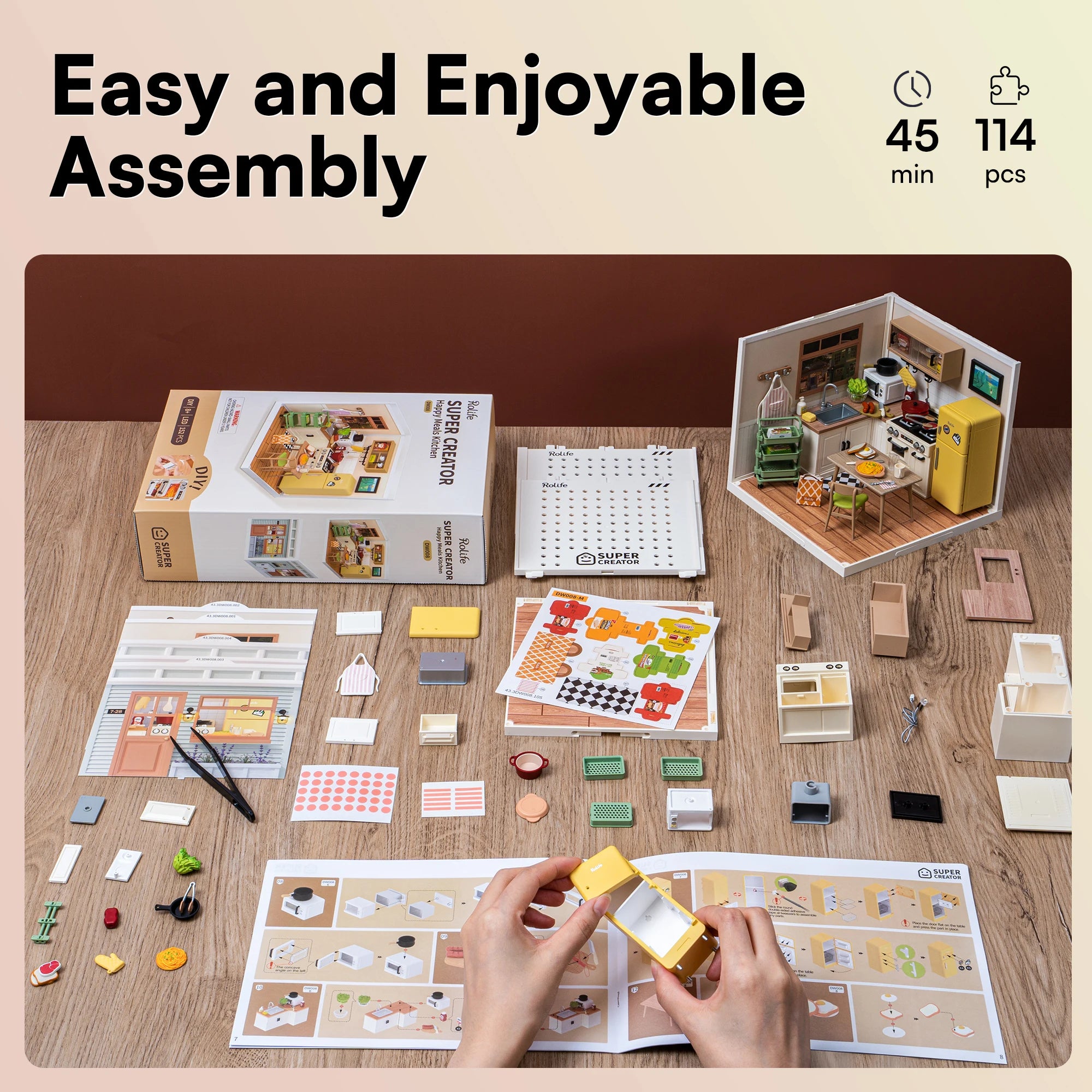 3D Puzzel Super Store – DIY Miniatuur Happy Meals Modelbouw Set voor Tieners en Volwassenen
