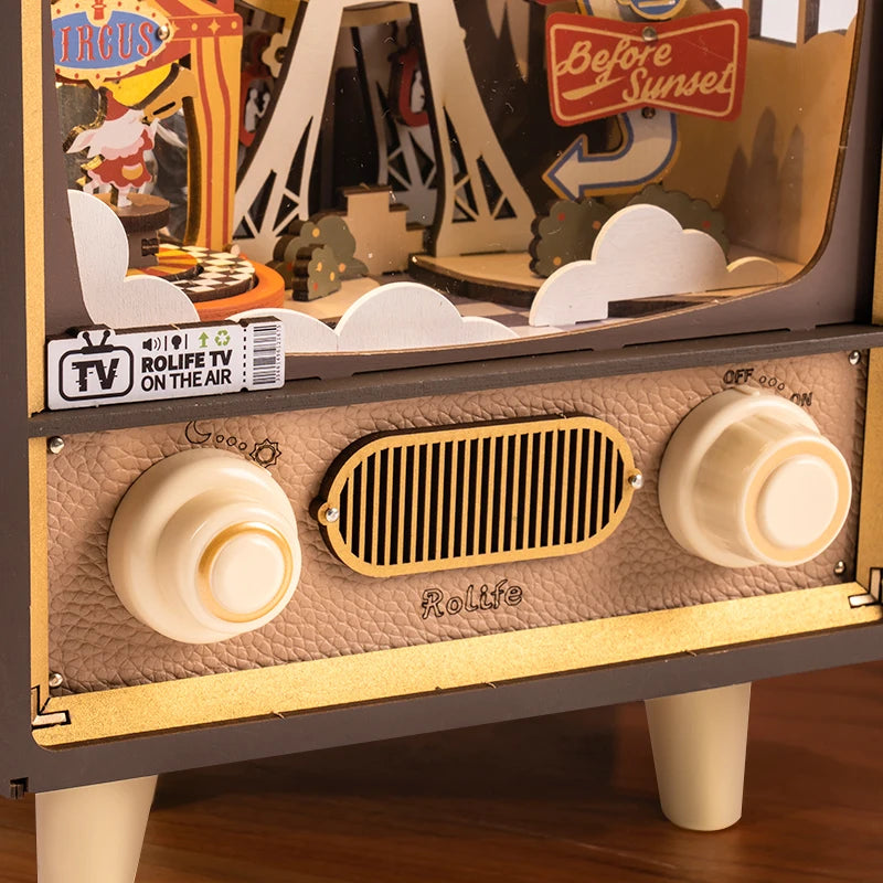 3D Houten Muziekdoos Reuzenrad met Licht – Sunset Carnival Nachtlampje en Decoratie – USB Oplaadbaar voor Woonkamer en Slaapkamer
