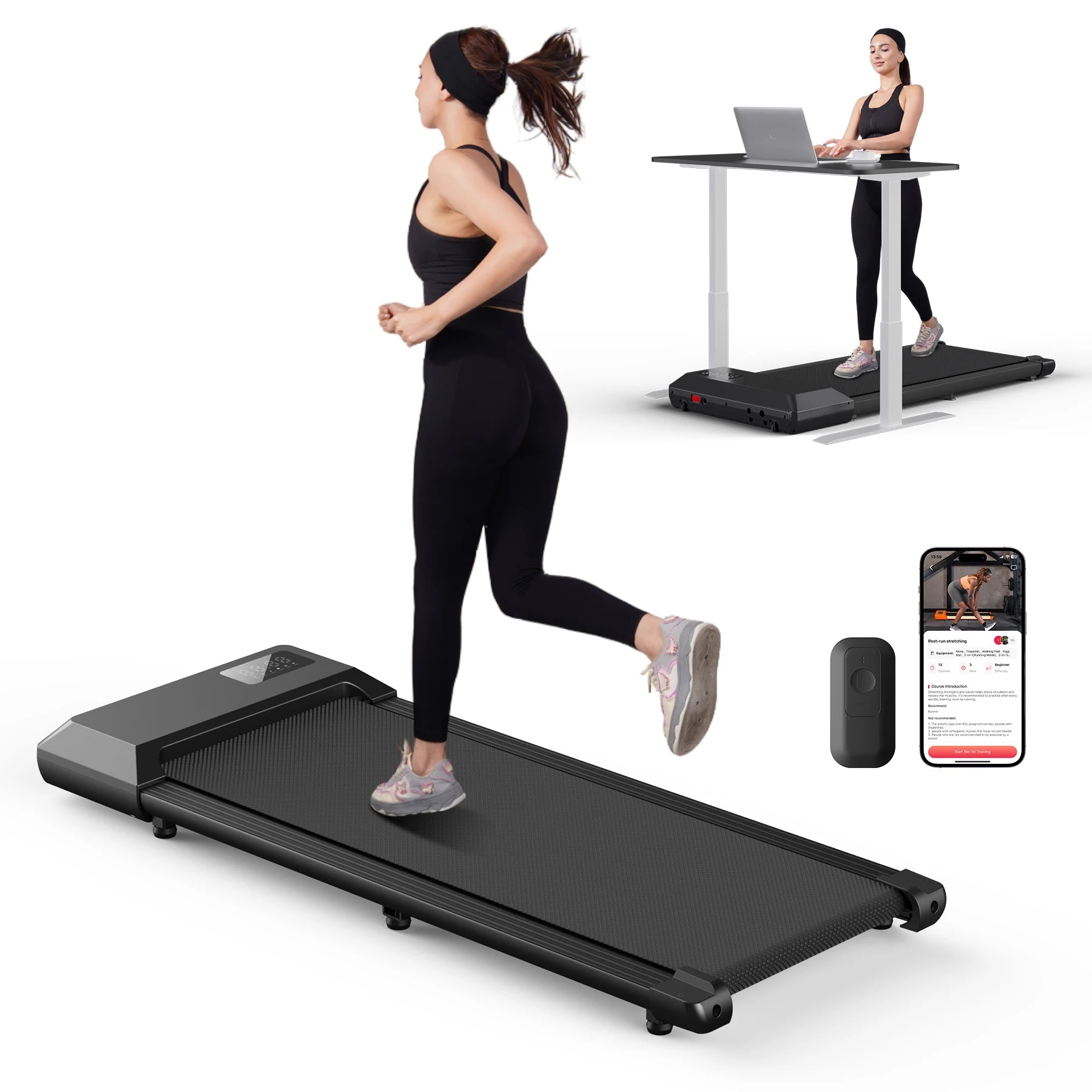 2-in-1 Loopband voor Thuis – Opvouwbare Walking Pad met 2.5 PK Motor en LCD Display