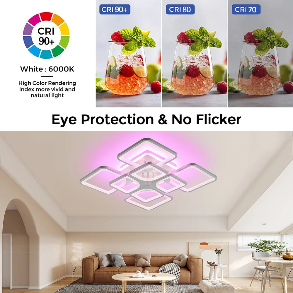 Moderne LED Plafondlamp met Backlight en Afstandsbediening – Dimbare Smart Verlichting